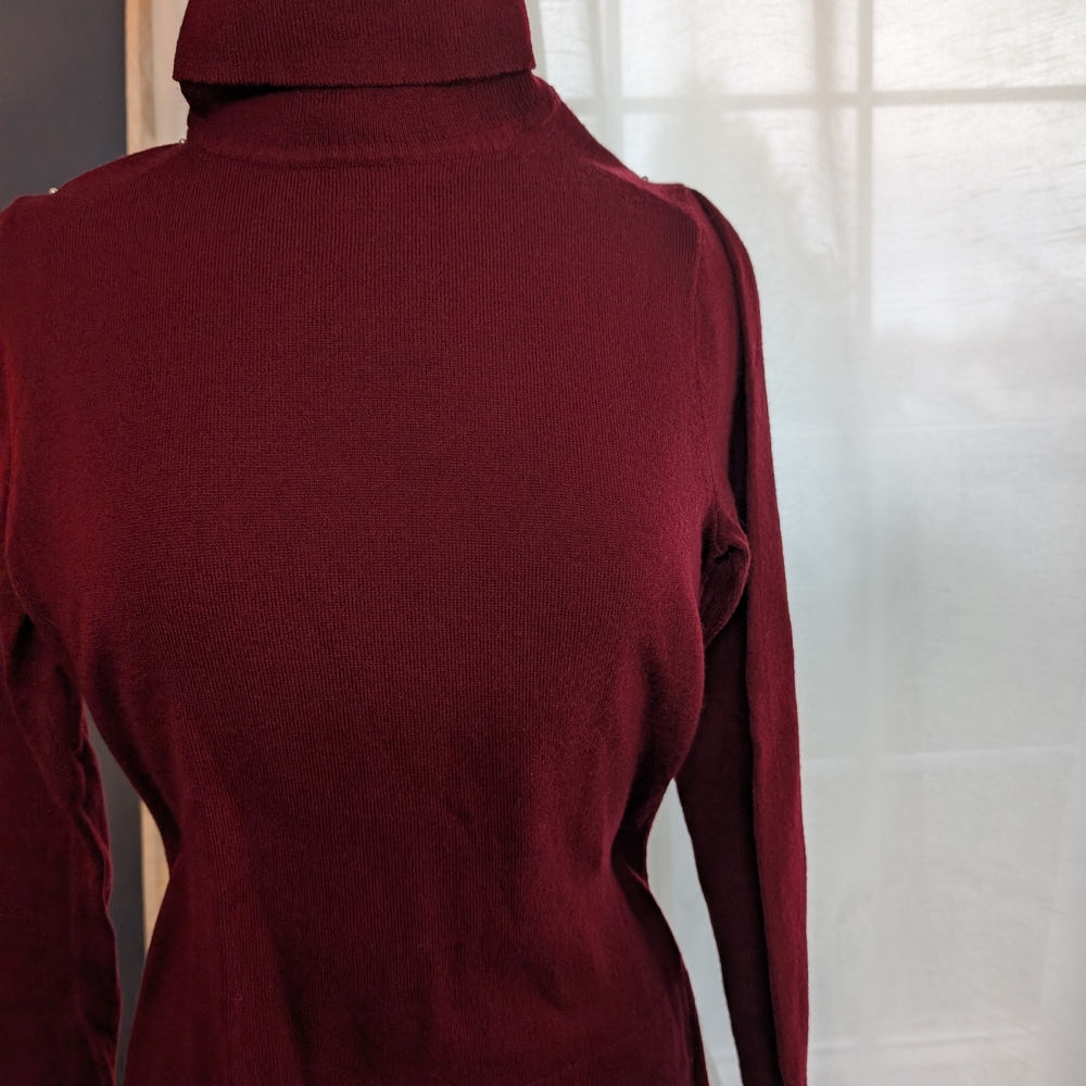 J. Crew Wine Cowl Neck Turtleneck Sweater